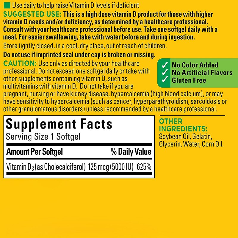 Vitamin D3 Supports Immune Health Bone Health Vitamin D3 supplement 180 Softgels
