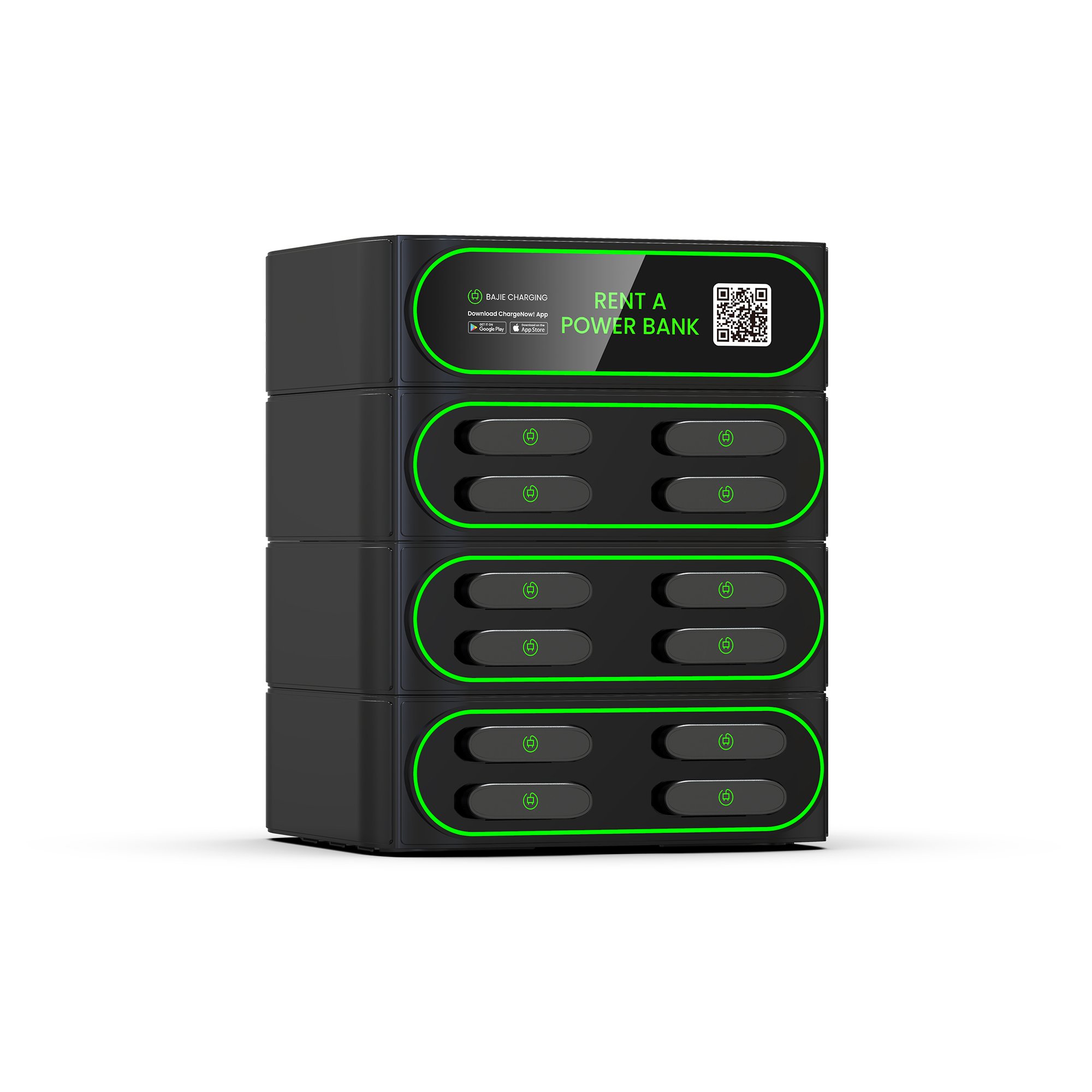 CQC certification 12 slots stackable sharing powerbank station charging rental machine for commercial outdoor cafe bar mall