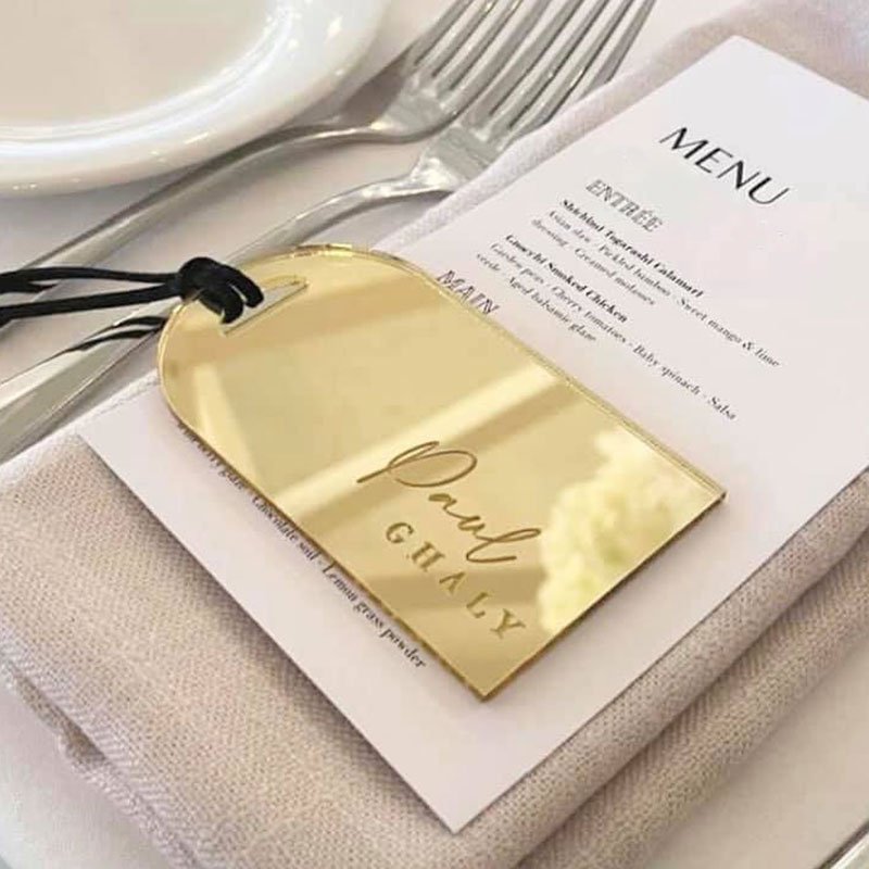 Blank 10 PCS Acrylic Seating Place Cards Personalised Wedding Name Place Luggage Tags