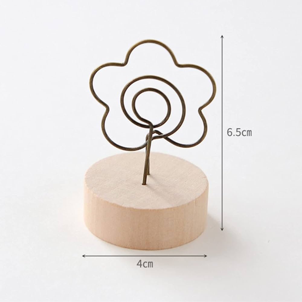 Modern design handicraft best selling wood and metal card holder table number holder stand Clips metal place cards
