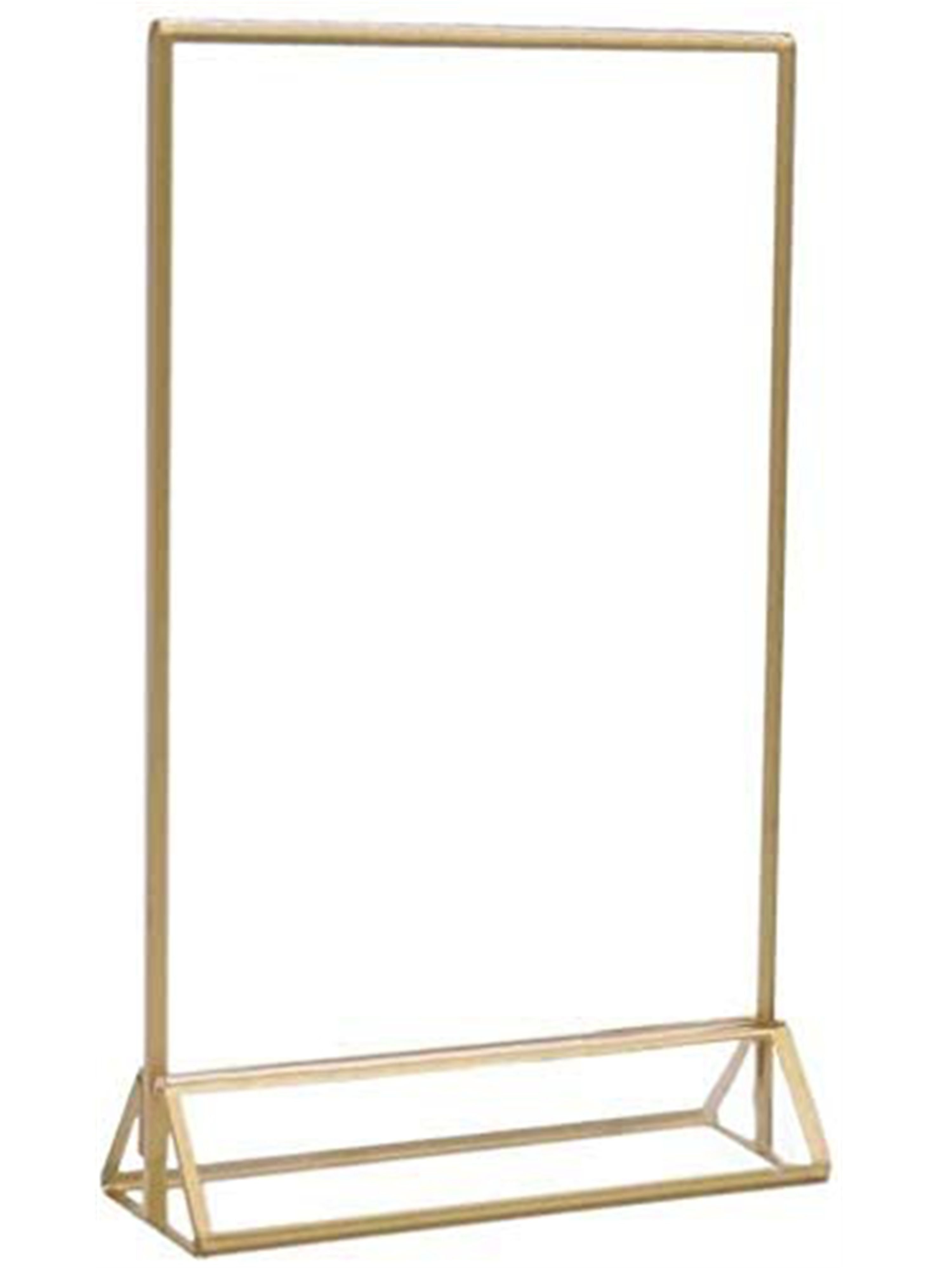 Clear Acrylic Sign Holder Table Menu Stand Card, Display Holder with Gold Edge Acrylic Card