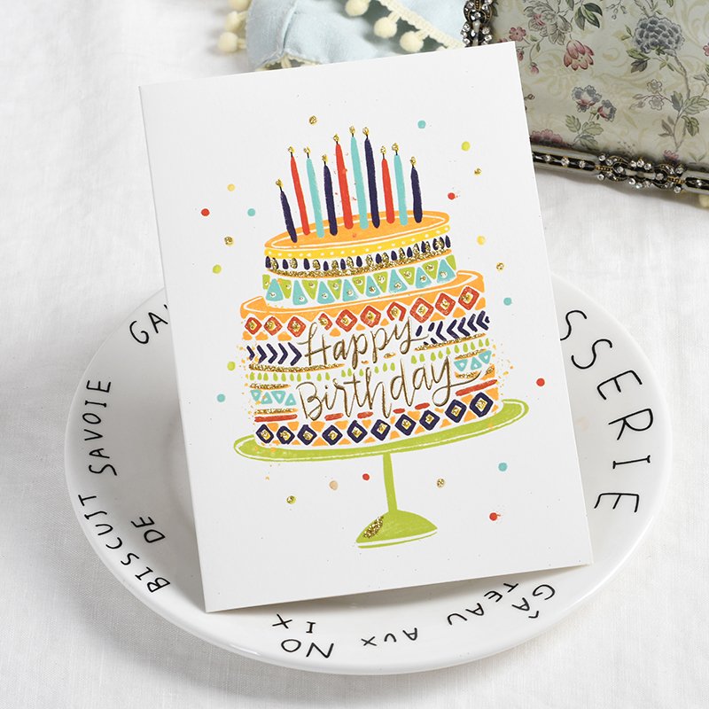 Custom Printed Elegant Gold Hot Stamping Matt Paper Tag Offset Printing New Year 'Thank You' Greeting Cards