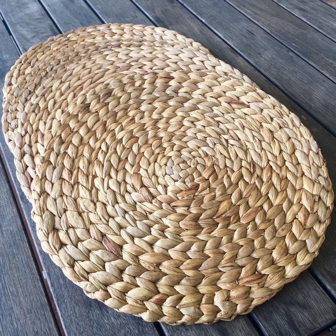 new hot water hyacinth felt placemat set, wooden table place mat embroider