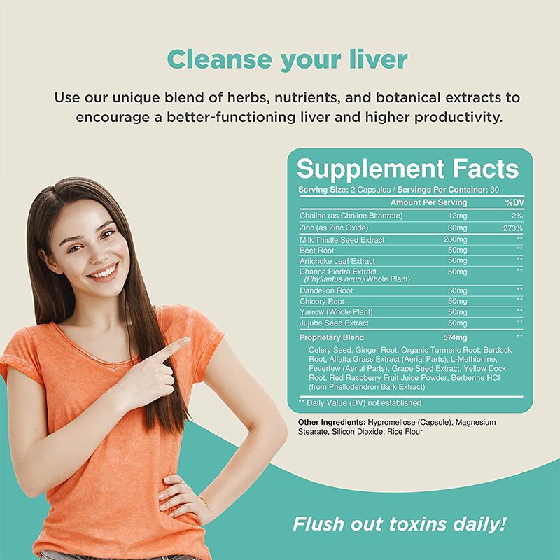 Milk thistle Complex Capsules with choline bitartrate works to maintain normal liver function support