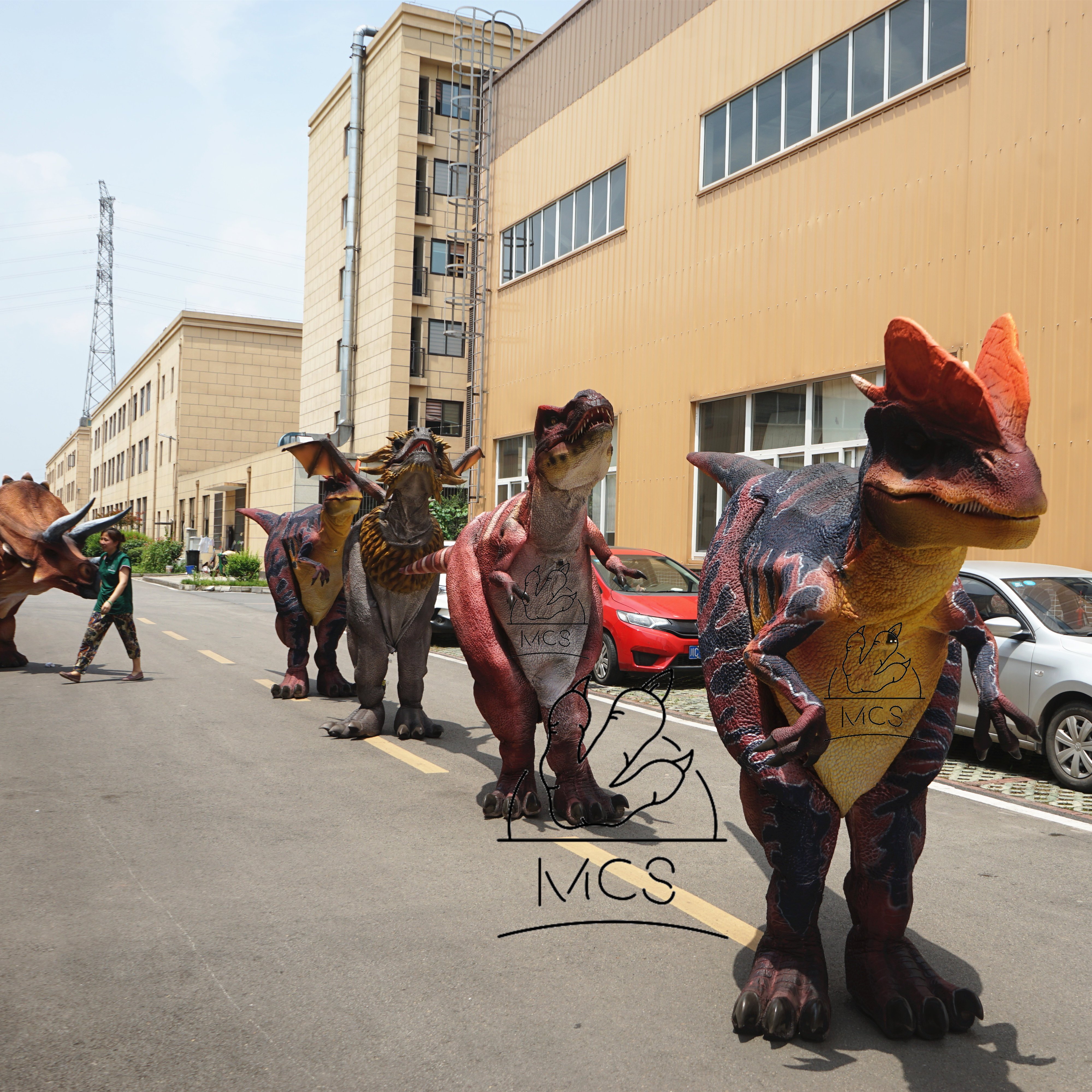 MCS-Suit Dino Park Cheap Halloween Walking With Dinosaur Costume Hidden Leg