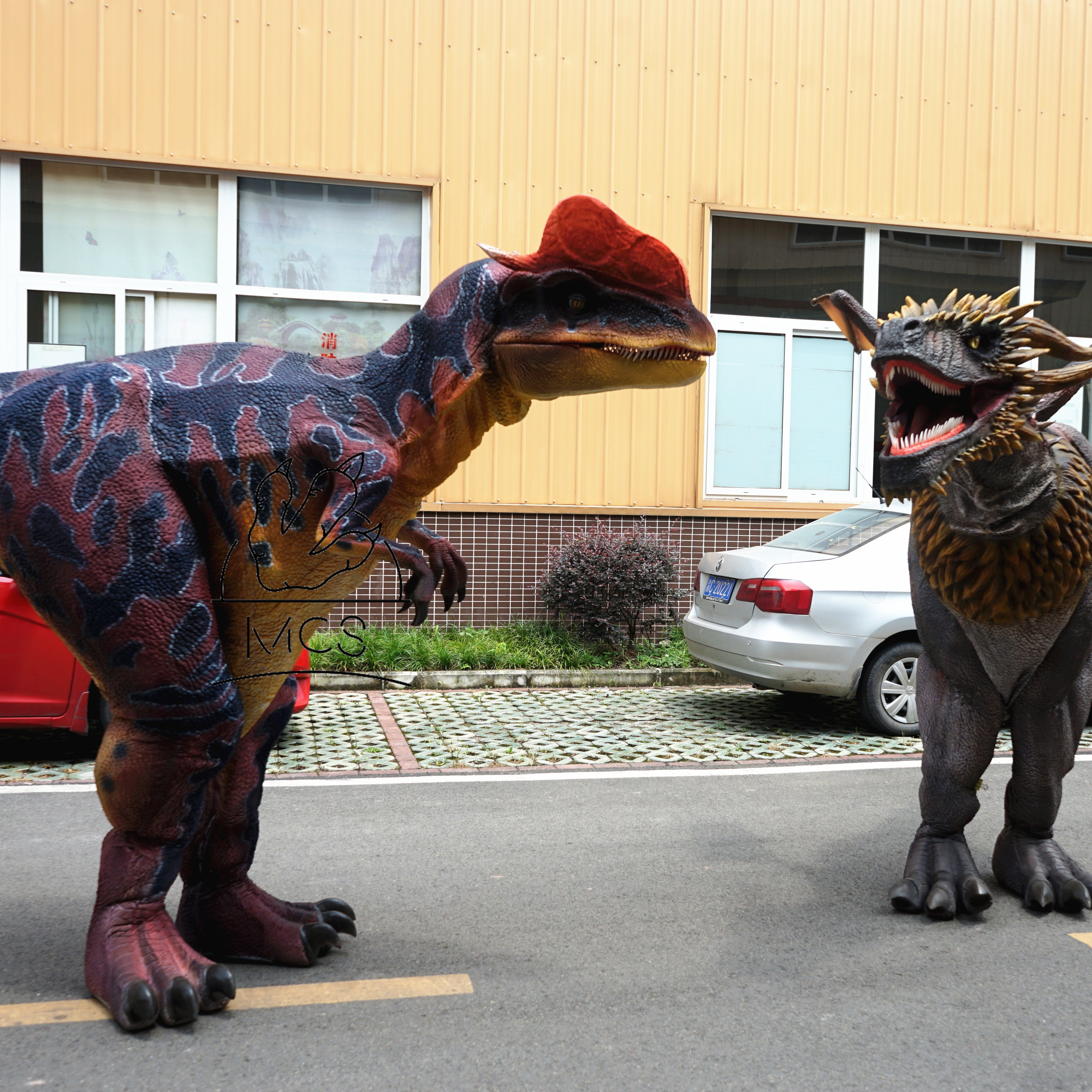 MCS-Suit Dino Park Cheap Halloween Walking With Dinosaur Costume Hidden Leg