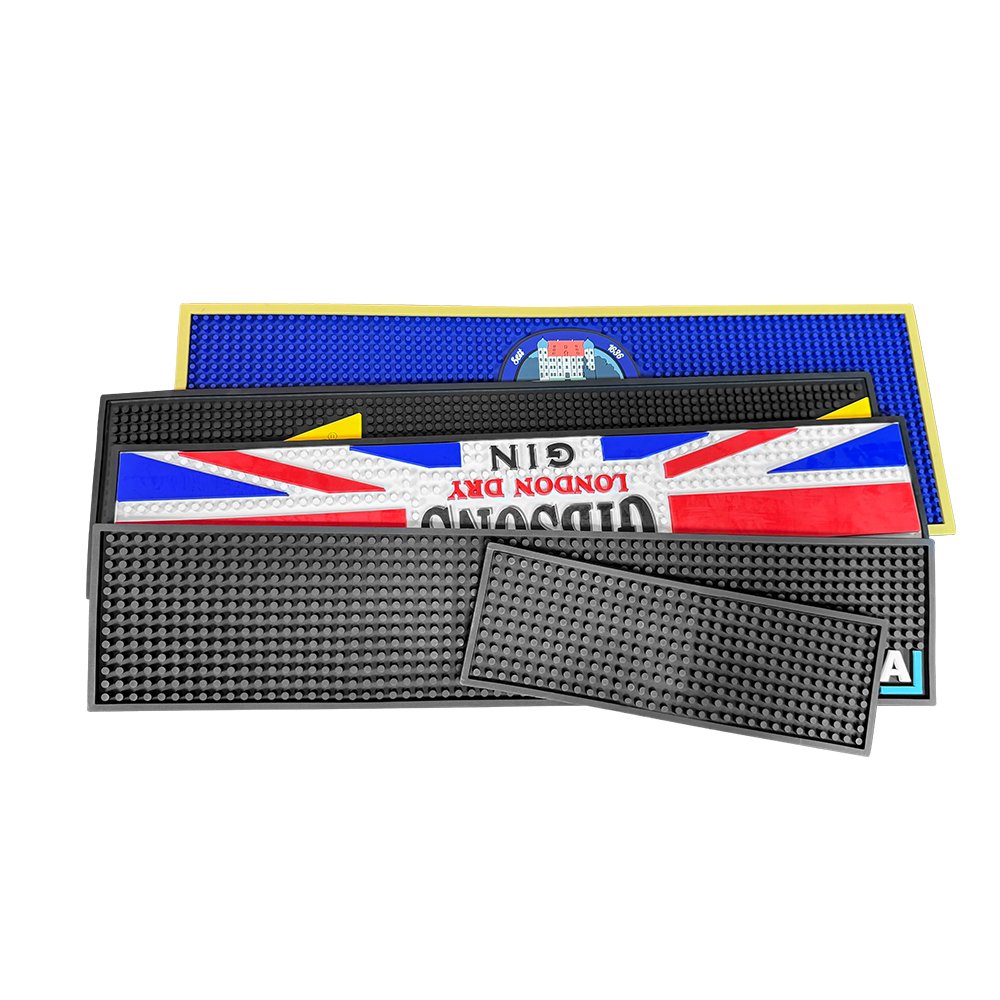 Coffee Bar Mat 3D Cocktail Beer Mats Bar Accessories Spill Matcustom Soft PVC Bar Mat Rubber With Logo