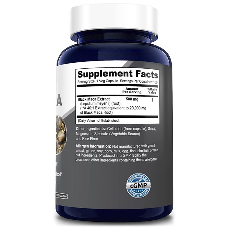 Blackmaca 160 Capsules Dietary Supplement Maxstrength Pure Potent Dietary Supplement