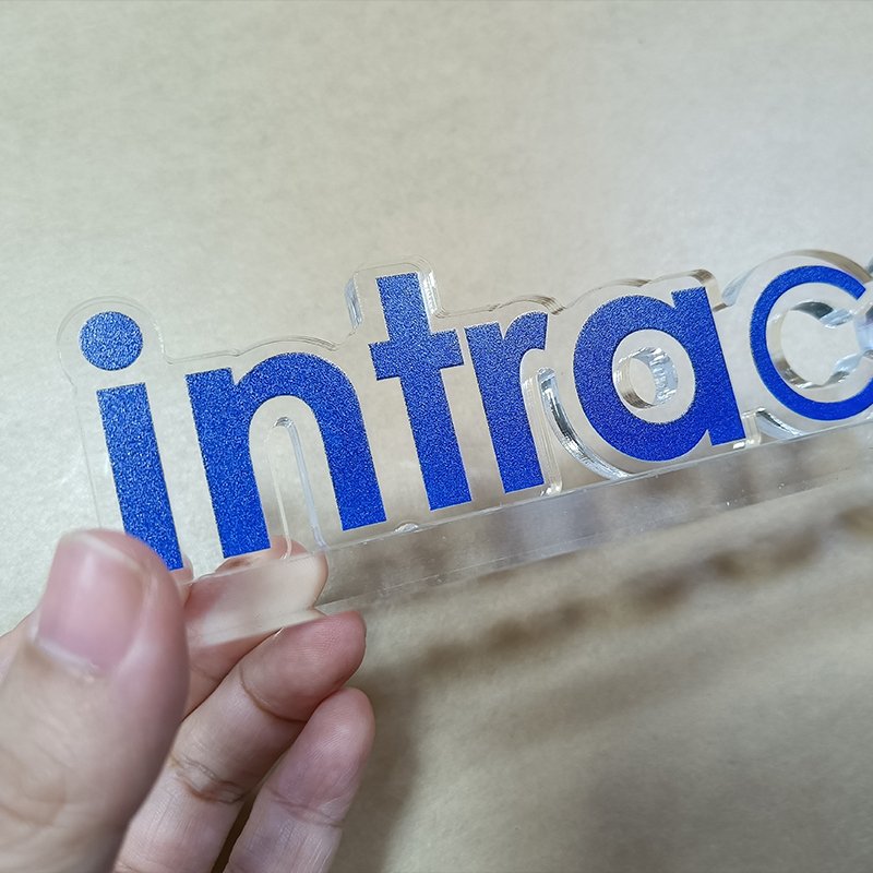Customized Shape Acrylic Name Logo Sign Holder Stand With Base Acrilico Stand Table Card Stands