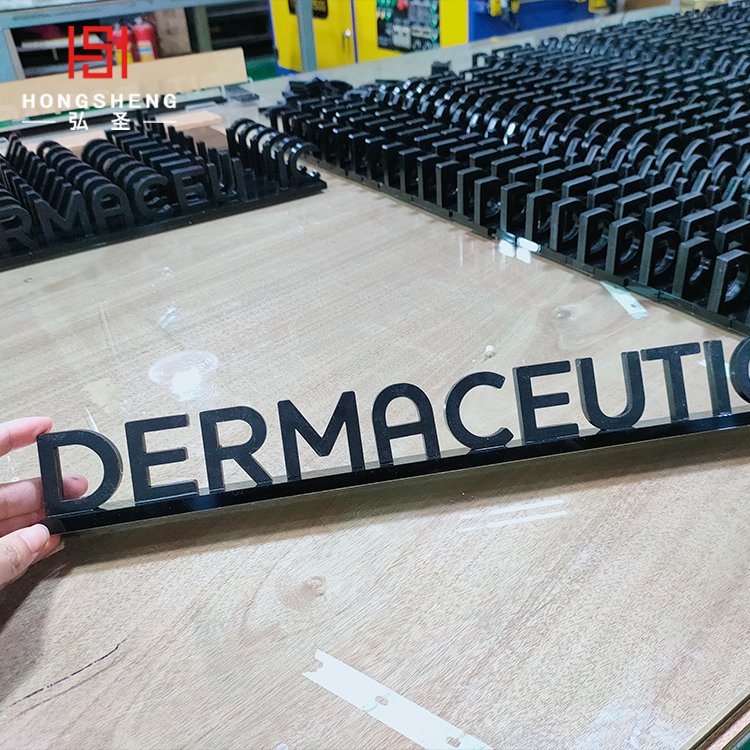 Customized Shape Acrylic Name Logo Sign Holder Stand With Base Acrilico Stand Table Card Stands