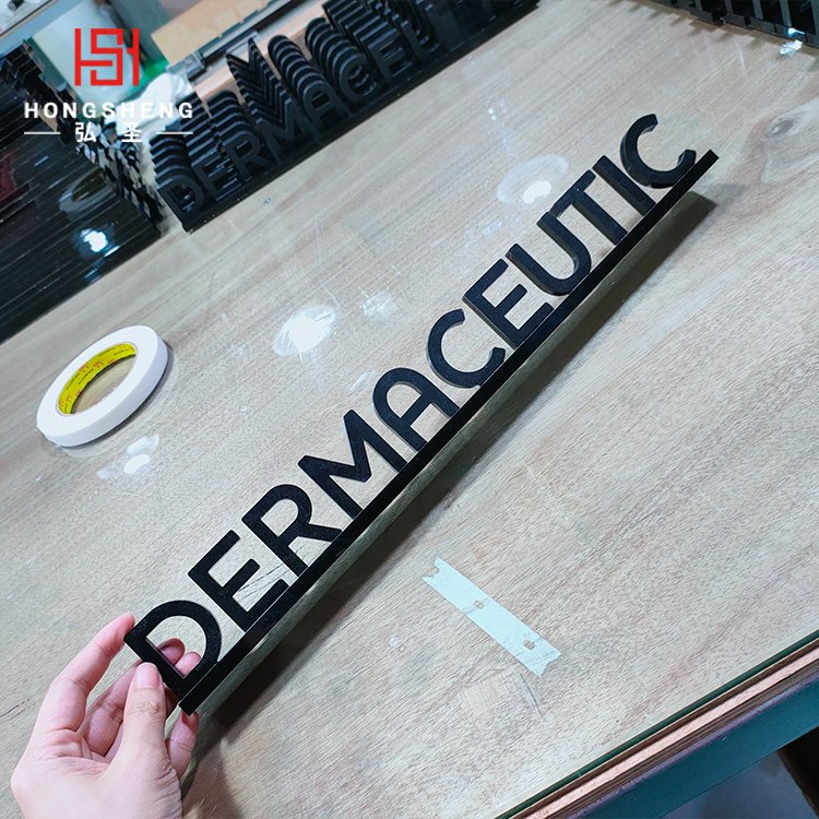 Customized Shape Acrylic Name Logo Sign Holder Stand With Base Acrilico Stand Table Card Stands