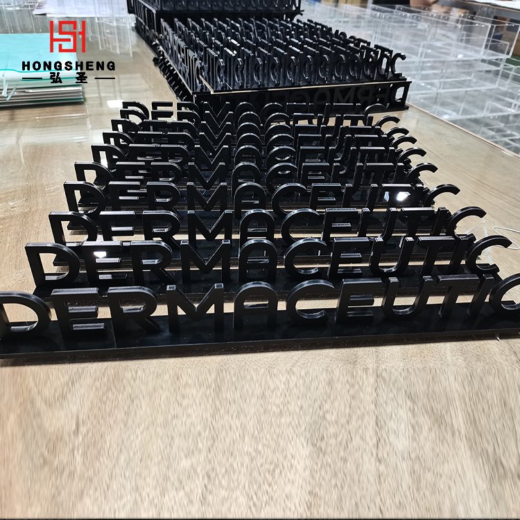 Customized Shape Acrylic Name Logo Sign Holder Stand With Base Acrilico Stand Table Card Stands