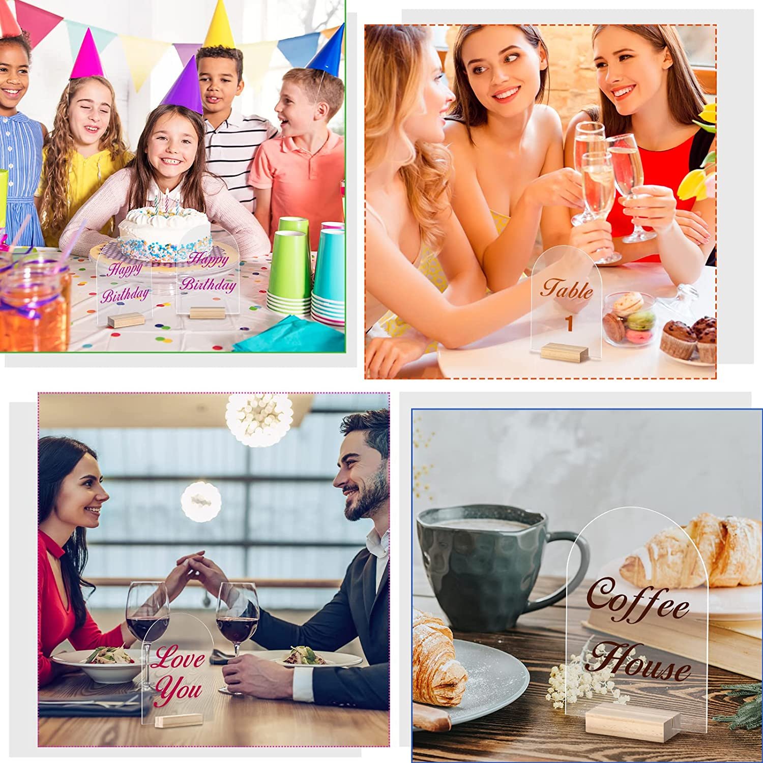 Nicro Custom Luxury Wedding Centerpieces Party Supplies Place Cards Clear Blank Sheets DIY Acrylic Table Numbers Holder Sign