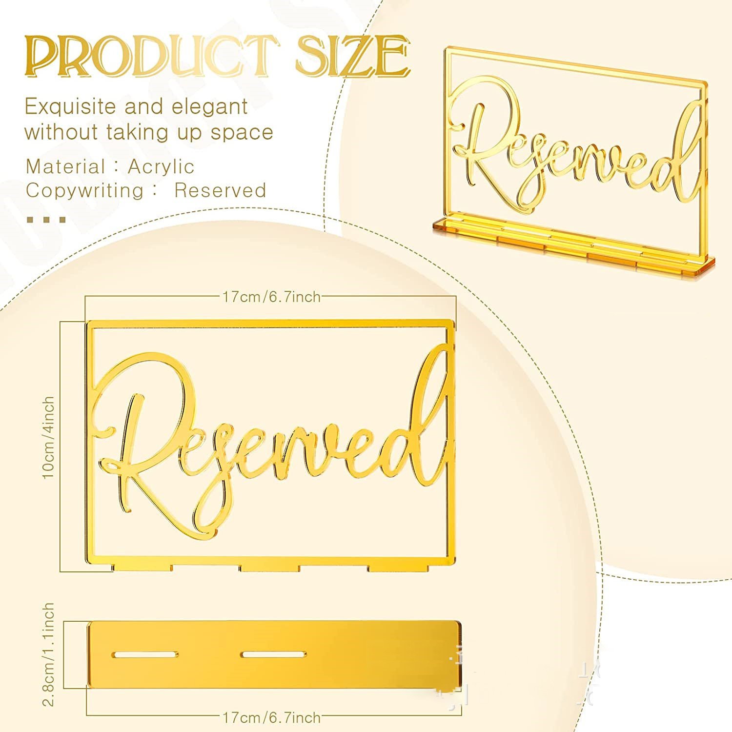 Classic Design Luxury Table Number Sign Card Holder Acrylic Wedding Party Reserved Table Signs