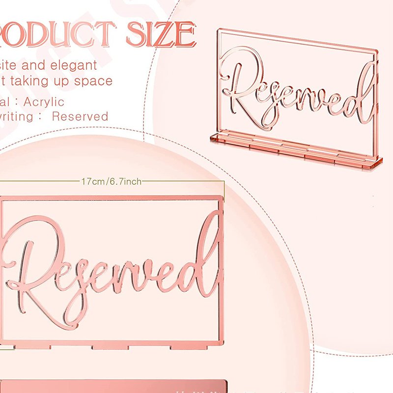 Classic Design Luxury Table Number Sign Card Holder Acrylic Wedding Party Reserved Table Signs