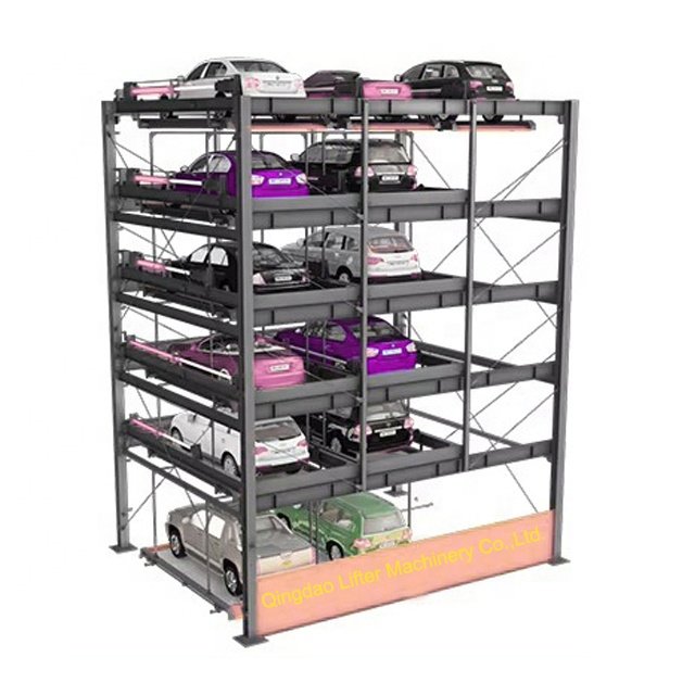 six Levels Mechanical puzzle Car Parking garage moving system for lift parking equipment