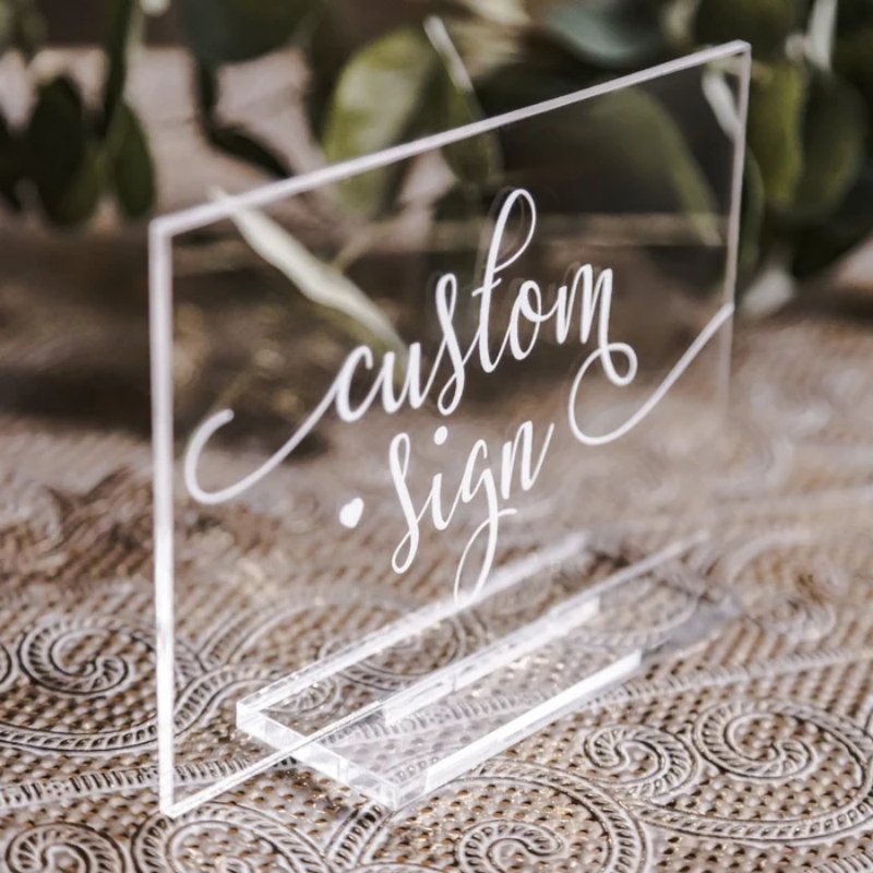 Custom Rectangular Acrylic Card Clear Blank Acrylic Table Place Cards