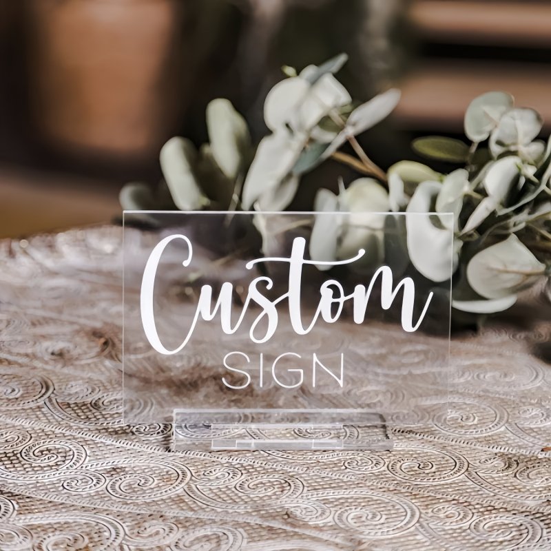 Custom Rectangular Acrylic Card Clear Blank Acrylic Table Place Cards