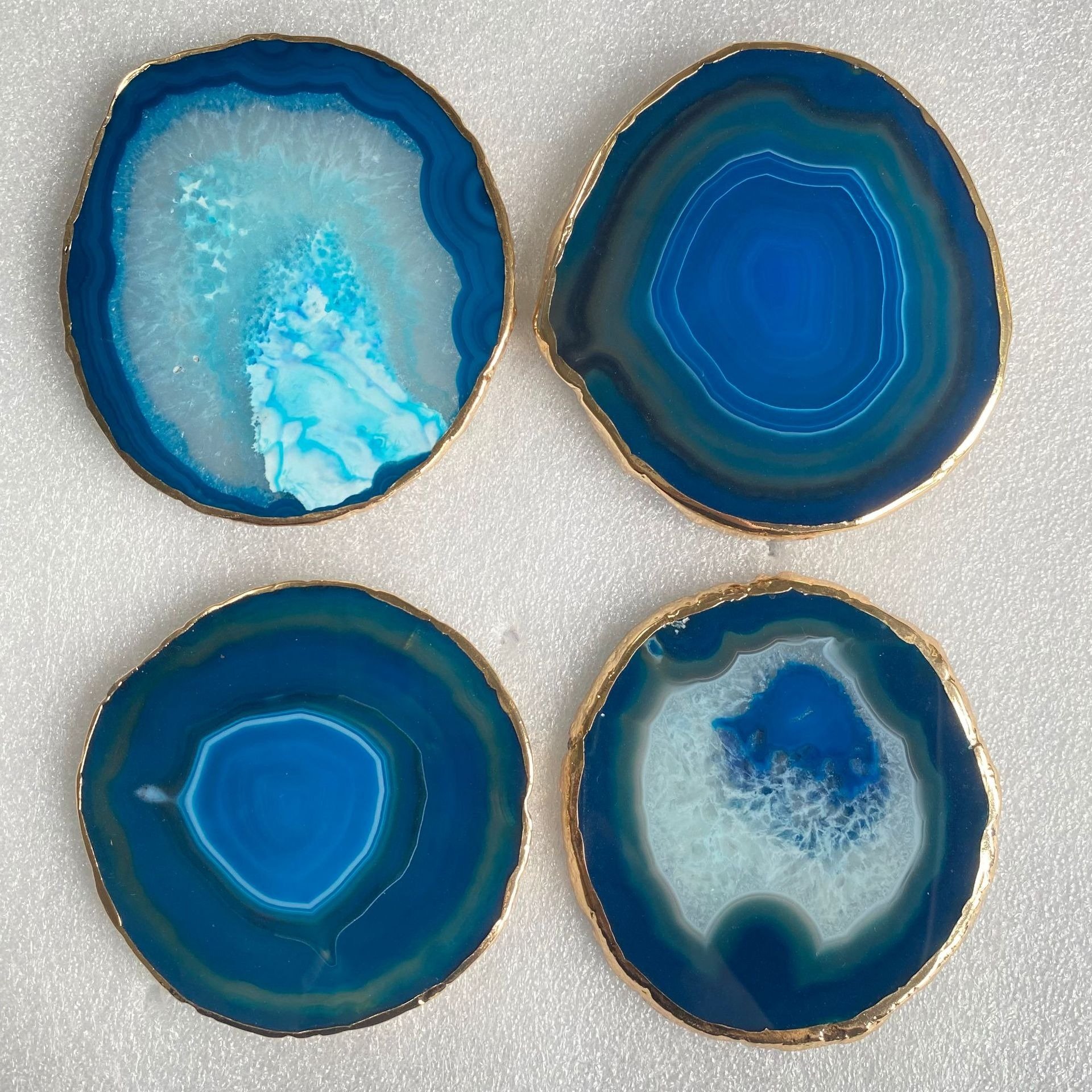 Natural Assorted Crystal Agate Slice Coaster Housewarming Gift Handmade Drink Coaster Wedding Agate Place Cards Crystal Gift
