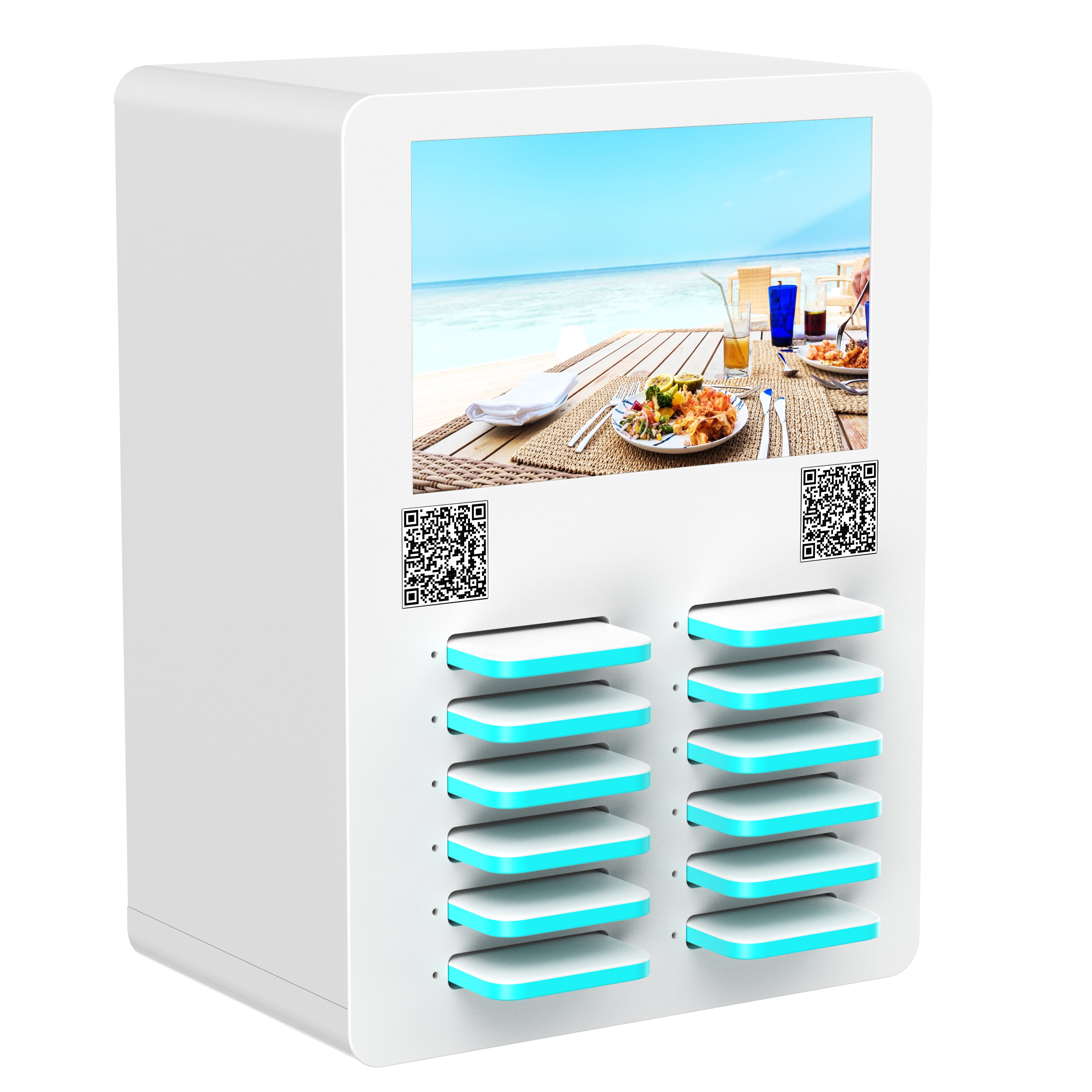 12-Slot Power Bank Rental Station with Card Reader Convenient Charging & Power Kiosk