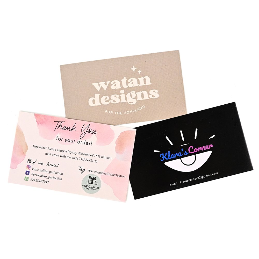 Custom Gold Foil Printing Luxury Art Paper Thank You For Your Order Thank You Card For Small Business With Envelope