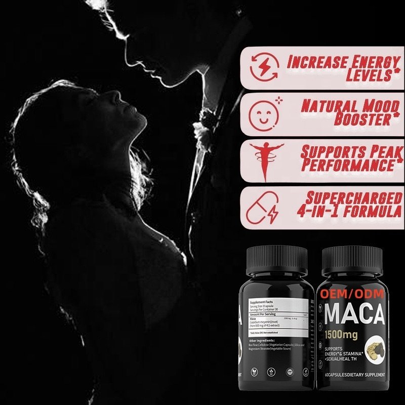 Custom Male Supplements Energy Power Men Mens Health Supplement Herbs Enhancement Capsule Extract Maca Capsules