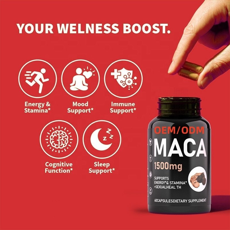 Custom Male Supplements Energy Power Men Mens Health Supplement Herbs Enhancement Capsule Extract Maca Capsules