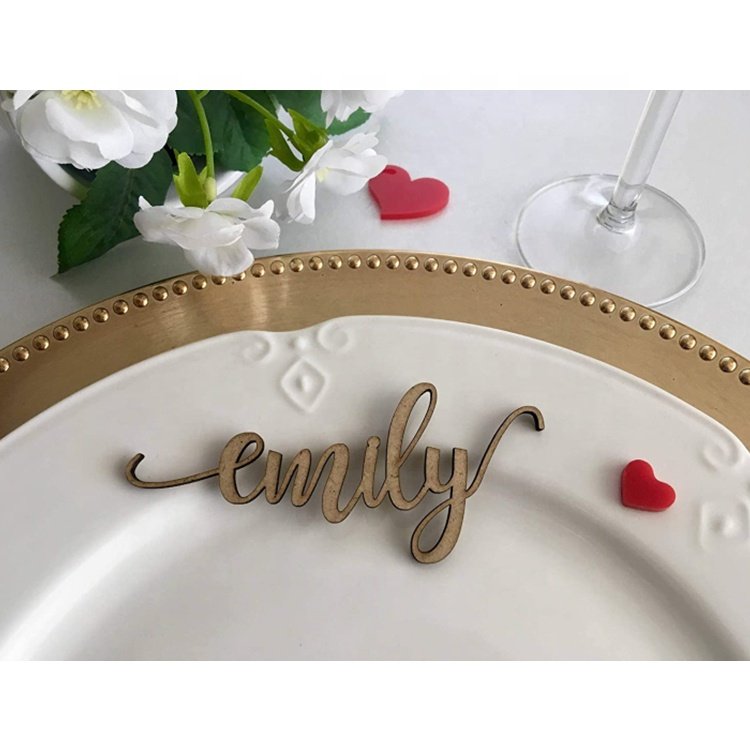 Multi-colors Laser Cutting Acrylic Names Plastic Names Place Colorful Acrylic Name Tags Wedding Signs with a Personalized Design