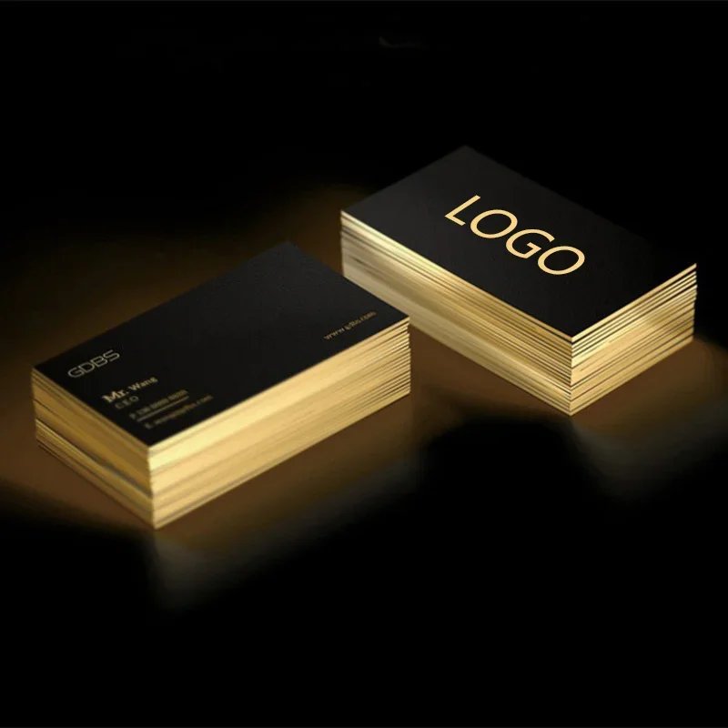 Custom Logo Luxury Business Card With Foil Stamping Busines Card Business Card Printing With Own Logo UV Special New Design Gold