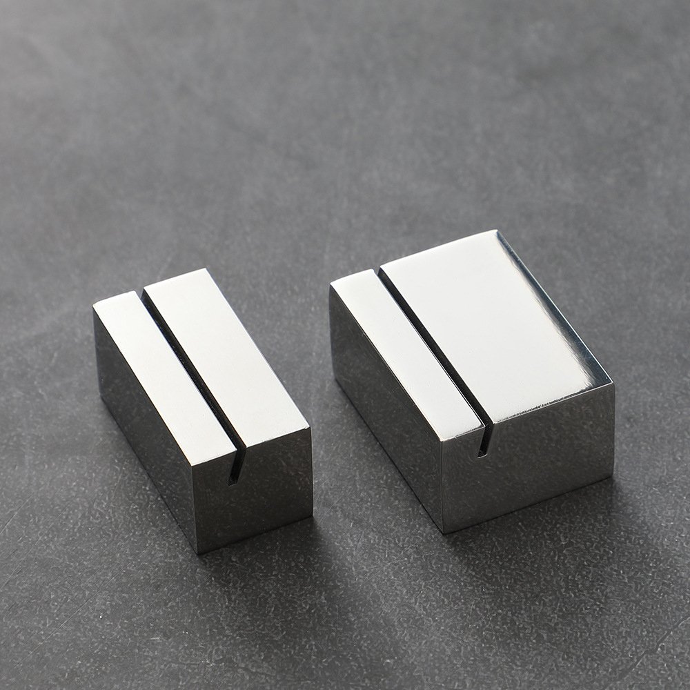 Modern Place Card Holder Stainless Steel Table Number Holder for Hotel Metal Name Tag Holder Picture Display Silver Card Stand