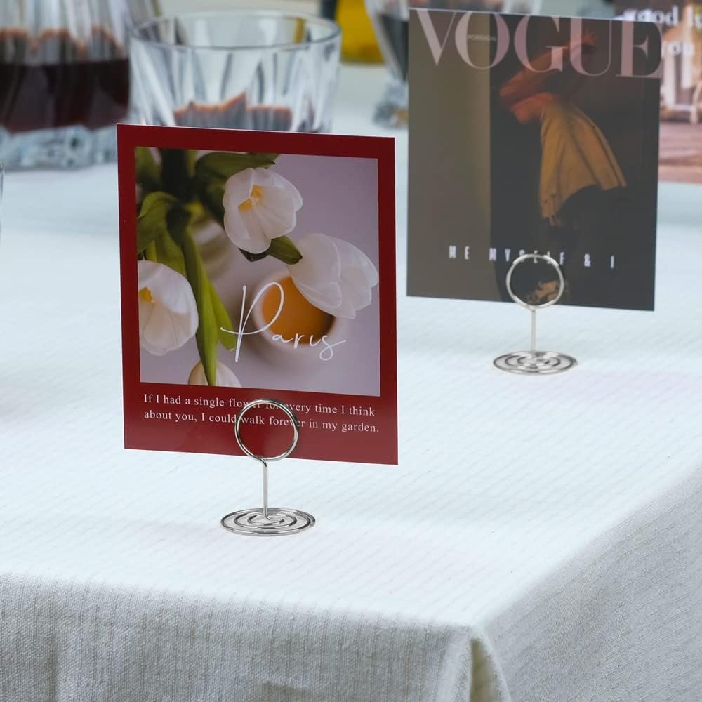 Silver Place Card Holder Cute Table Number Card Holders Menu Memo Clips Classy Table Picture Photo Stands