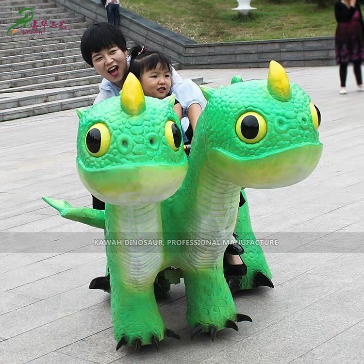Interactive Dinosaur Model Amusement Park Kiddie Rides Dinosaur Scooter
