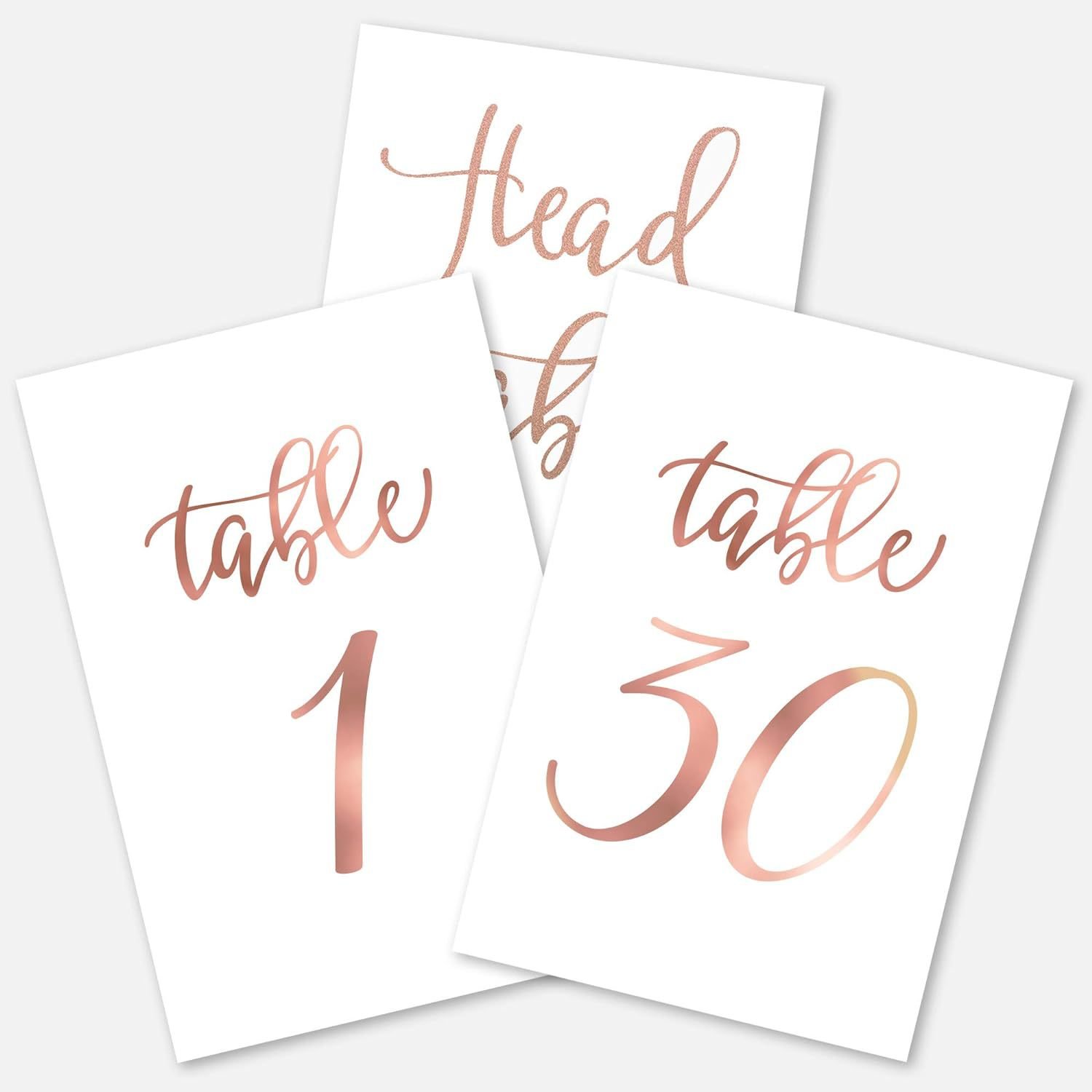 JOYEN New product ideas Table Numbers Double sided Cards plus Head Table and Gift Table Cards for Wedding Reception(1-30)