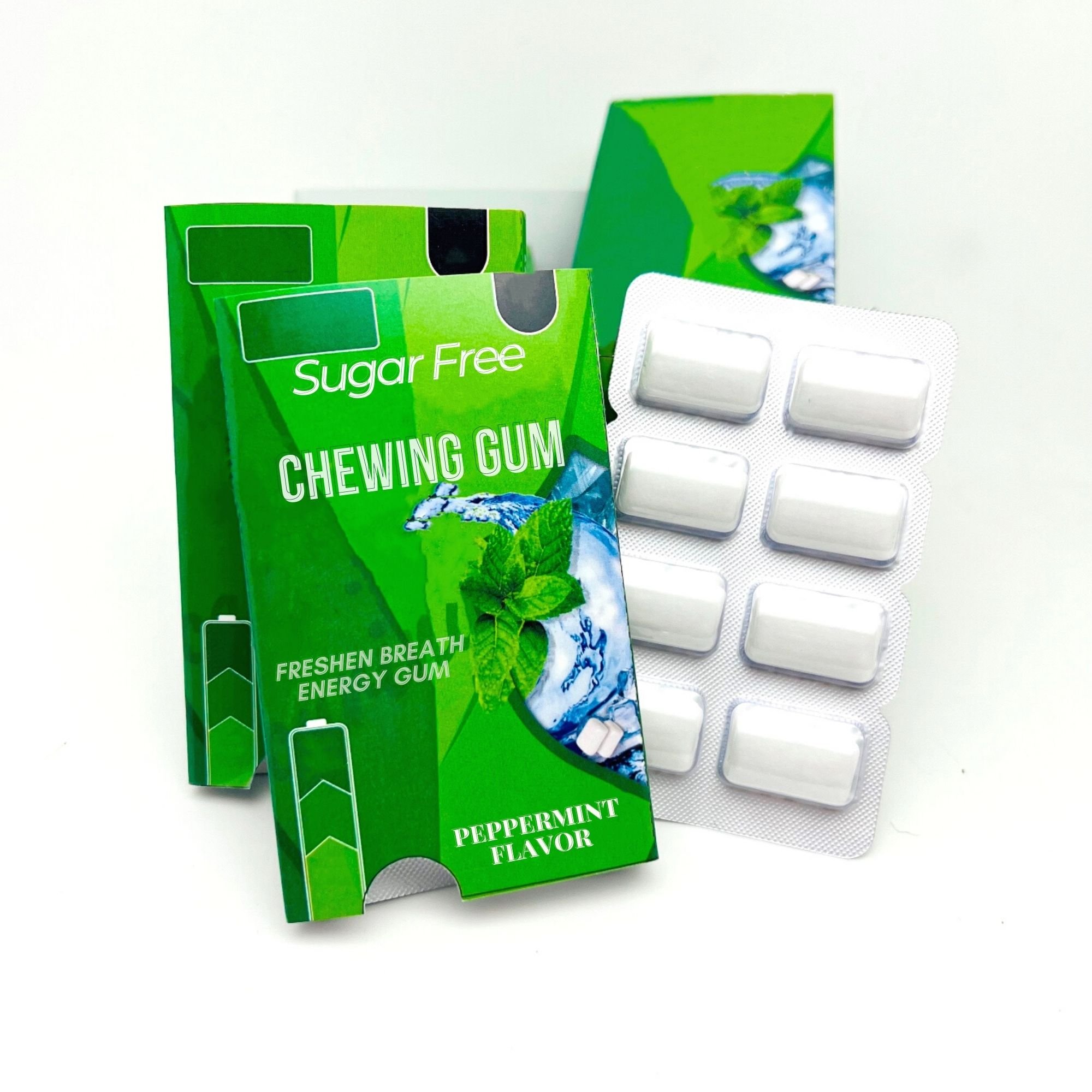 Caffeinated Natural Energy Chewing Gum Peppermint Coffee Gum