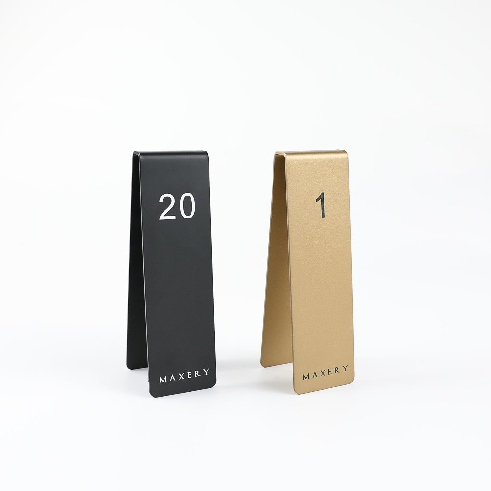 Maxery Place Cards, Table Numbers, Creative Vertical Double-sided Table Number Plate Restaurant Called Number Customize LOGO