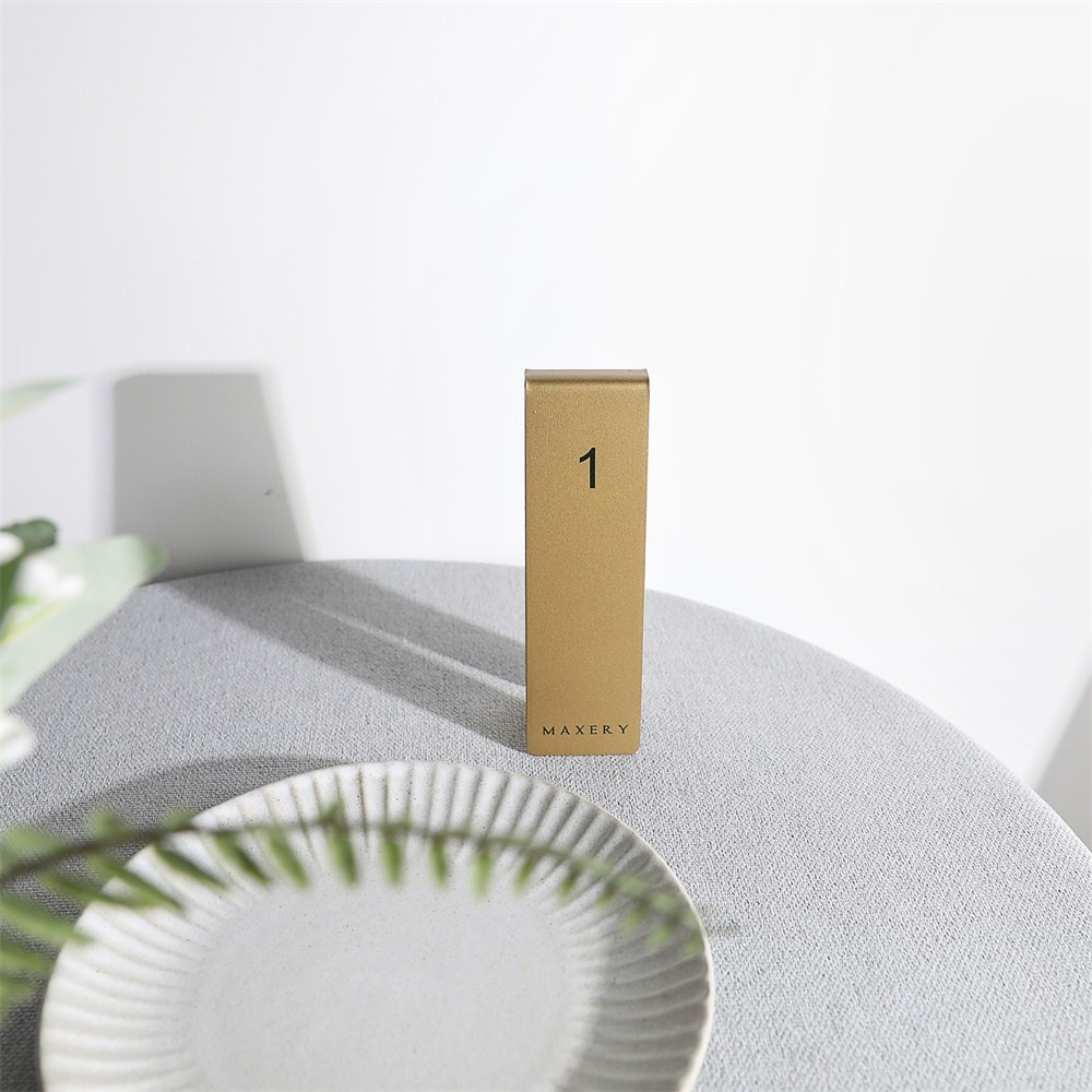 Maxery Place Cards, Table Numbers, Creative Vertical Double-sided Table Number Plate Restaurant Called Number Customize LOGO
