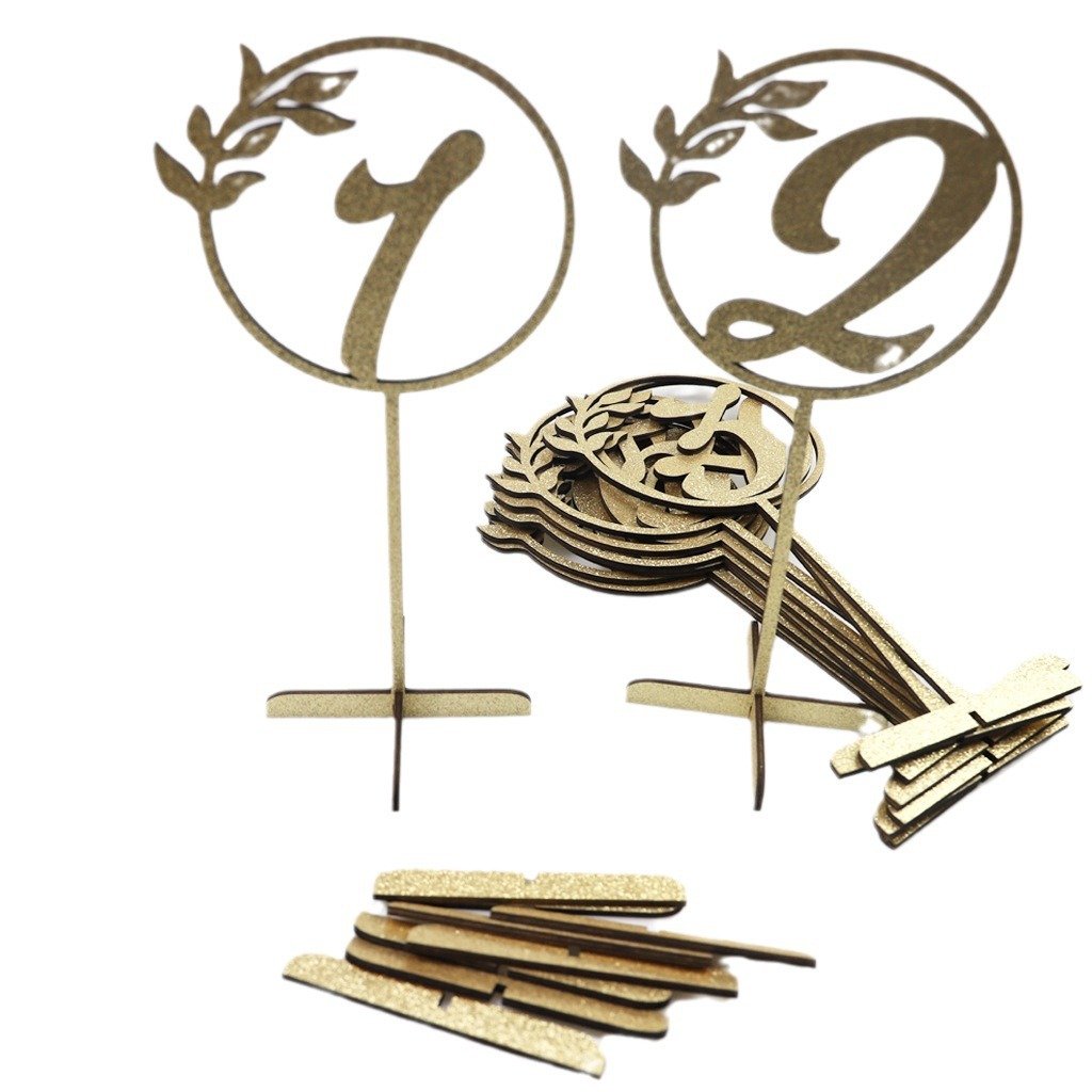 Ychon Wood artifact decoration supplies Home party wedding props digital card dinner seat number table