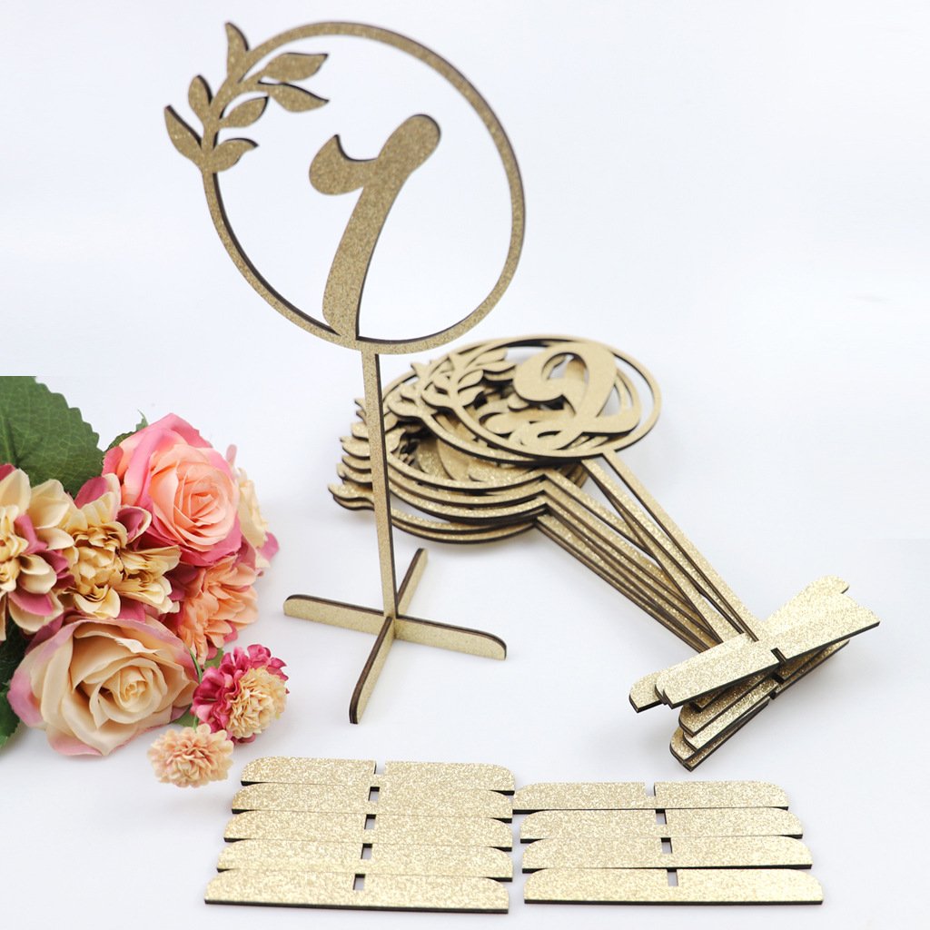Ychon Wood artifact decoration supplies Home party wedding props digital card dinner seat number table