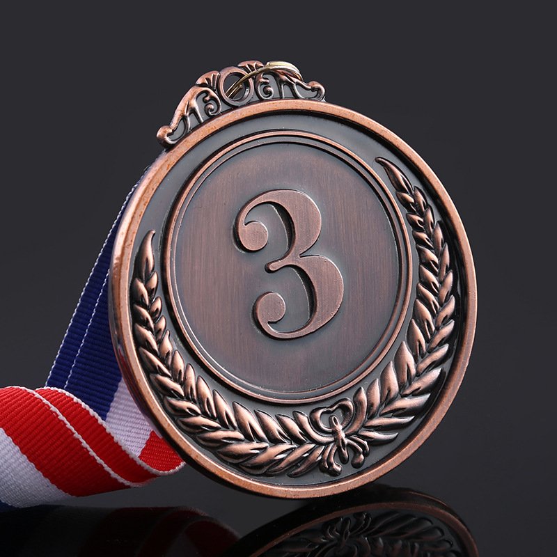 Zero profit (Metal medal ,2.5inch) Sports awards medals,Gold 1st Place Winner Medals, with 32-Inch Red, White, and Blue Ribbon