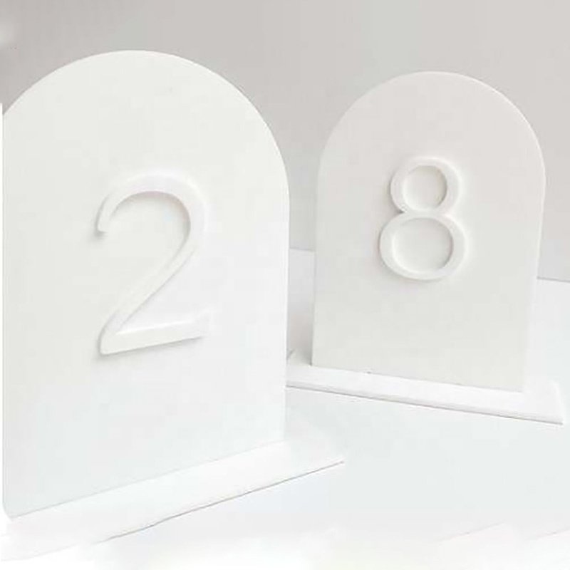 Matte Acrylic Table Signs with Holder Place Cards & Table Numbers Arched Table Numbers for Wedding able Centerpiece Decoration