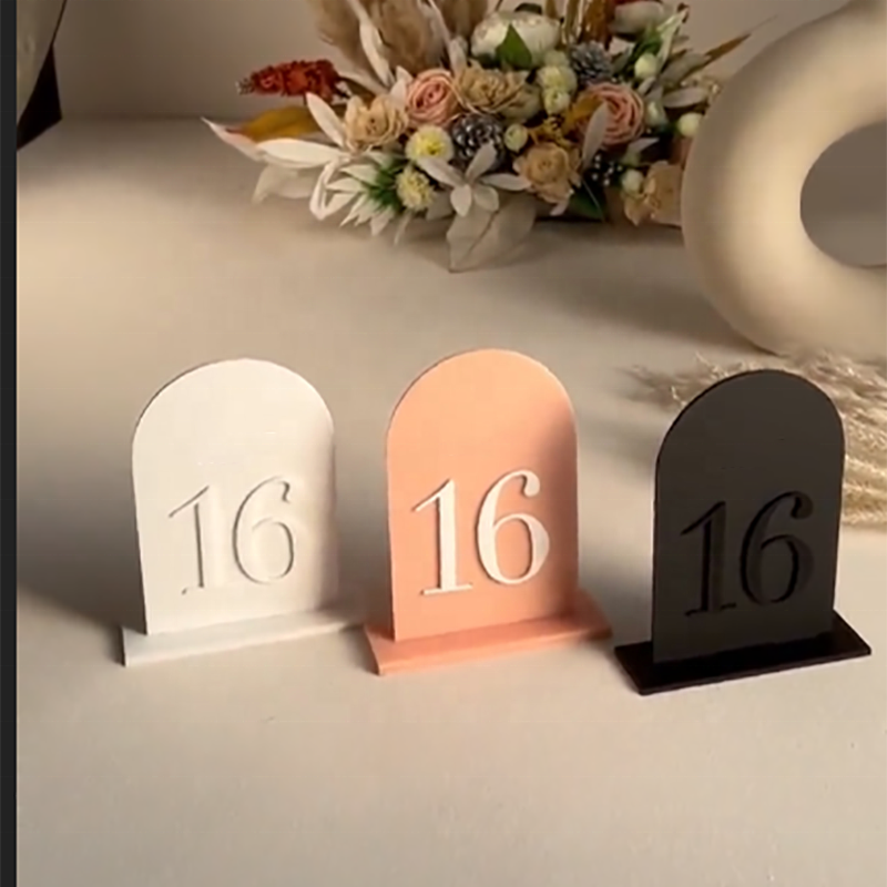Matte Acrylic Table Signs with Holder Place Cards & Table Numbers Arched Table Numbers for Wedding able Centerpiece Decoration