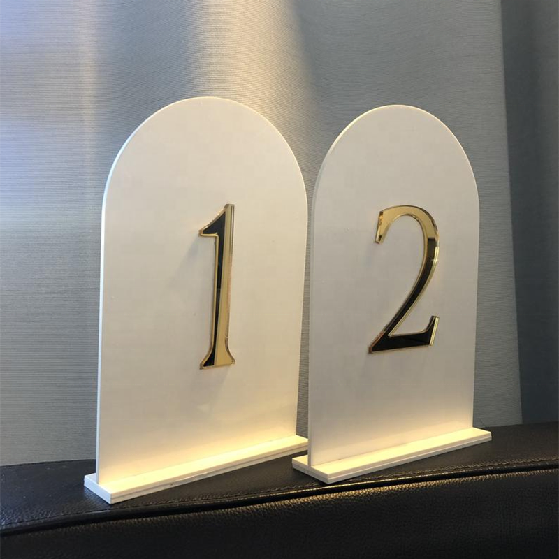 Matte Acrylic Table Signs with Holder Place Cards & Table Numbers Arched Table Numbers for Wedding able Centerpiece Decoration