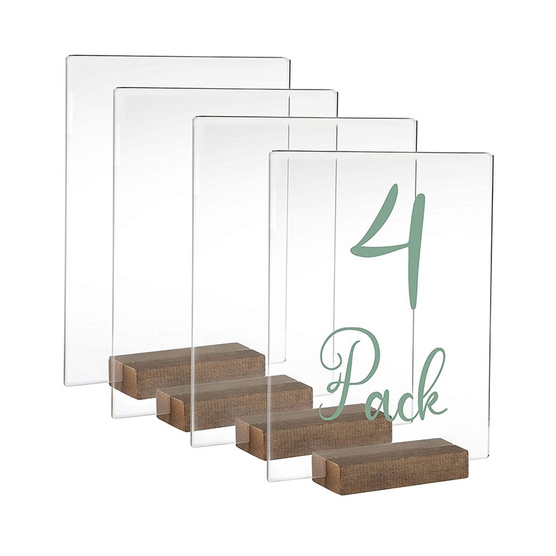 Acrylic Name Tag Holder Wood Table Stands Name Place Card Wood Business Blank