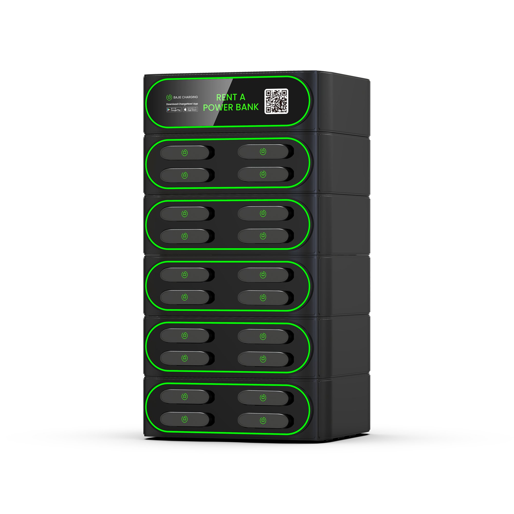 Qr Scan Self-service 20 Slots stackable Sharing Powerbank Station bajie charging phone charging for Commercial Outdoor easy go