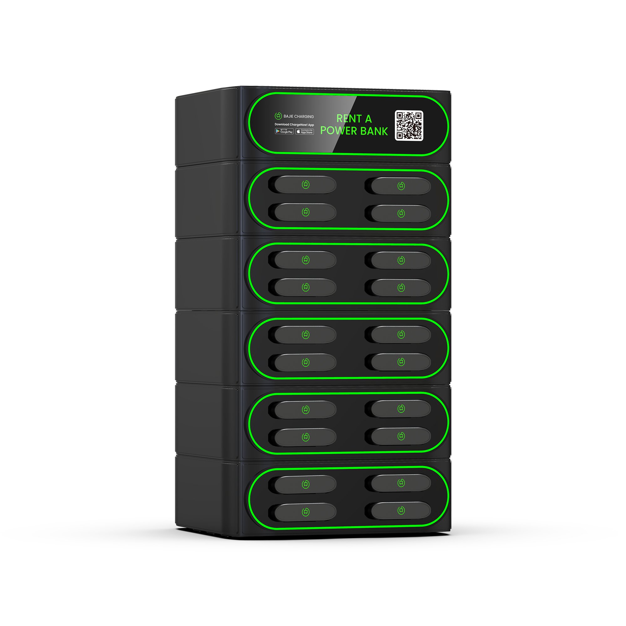 Qr Scan Self-service 20 Slots stackable Sharing Powerbank Station bajie charging phone charging for Commercial Outdoor easy go