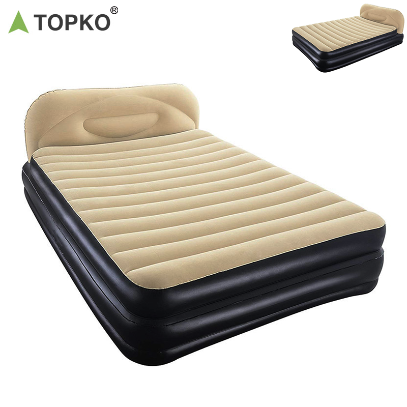 TOPKO High Quality PVC Inflatable Double Bed Indoor & Outdoor Portable Inflatable Air Mattress Bed