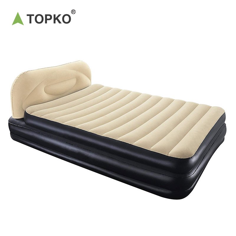 TOPKO High Quality PVC Inflatable Double Bed Indoor & Outdoor Portable Inflatable Air Mattress Bed