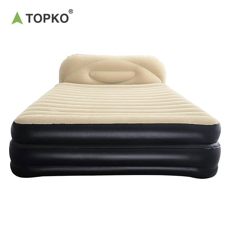TOPKO High Quality PVC Inflatable Double Bed Indoor & Outdoor Portable Inflatable Air Mattress Bed