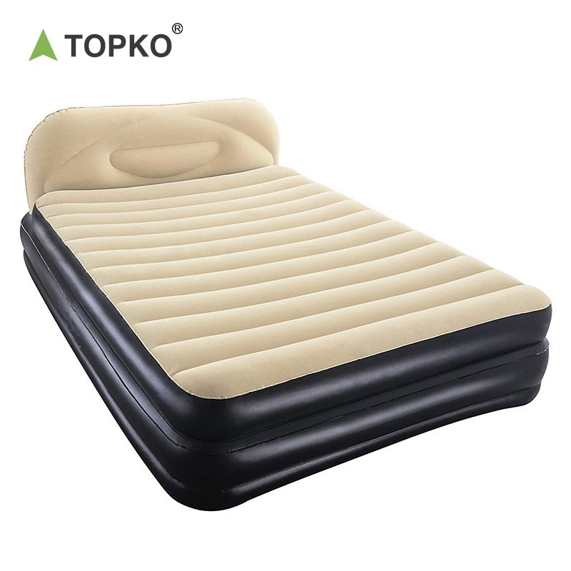 TOPKO High Quality PVC Inflatable Double Bed Indoor & Outdoor Portable Inflatable Air Mattress Bed
