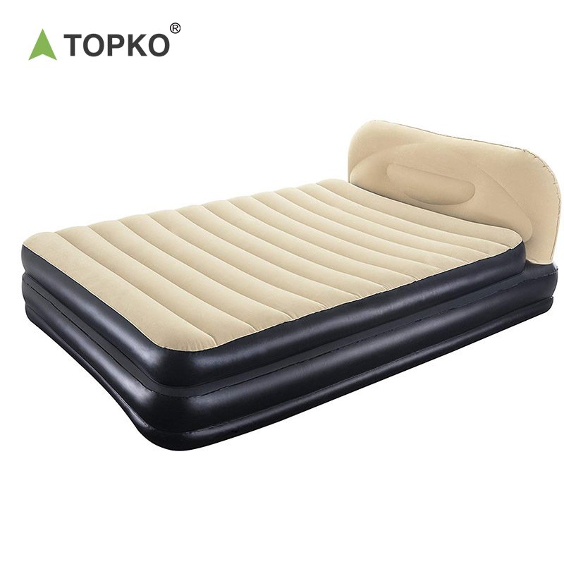 TOPKO High Quality PVC Inflatable Double Bed Indoor & Outdoor Portable Inflatable Air Mattress Bed